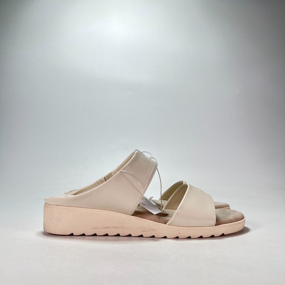 Kensie Endy Comfort Beige Casual Double Band Straps Slide Sandals Womens Size 9M